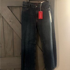 Lucky brand dark blue wide leg barrel jeans